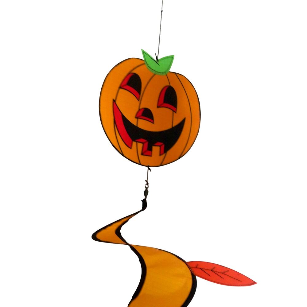 Vintage Halloween Pumpkin Spiral Wind Spinner Decor - Picture 3 of 6